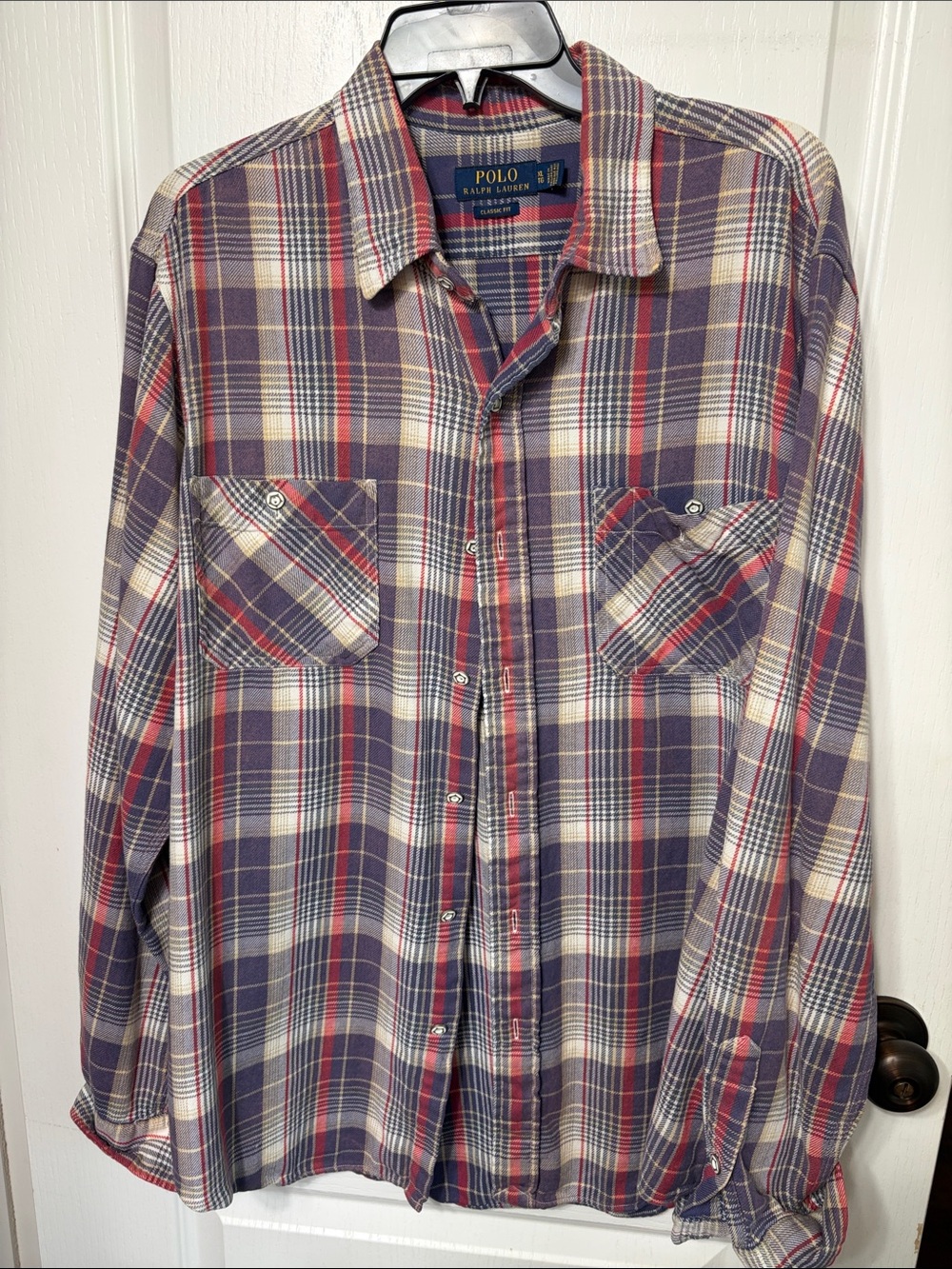 Polo by Ralph Lauren Purple, Red & Cream Plaid Button-Down Shirt
